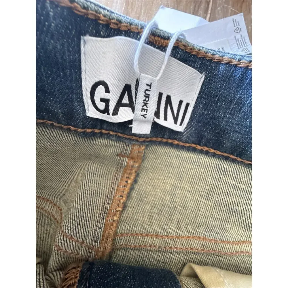 GANNI Tint Edge Faded Wash Organic Denim Maxi Skirt – EU 36 / US 4 NWT